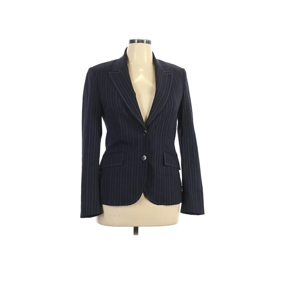 H Hilfiger blue &White pinstripe Wool Blazer‎